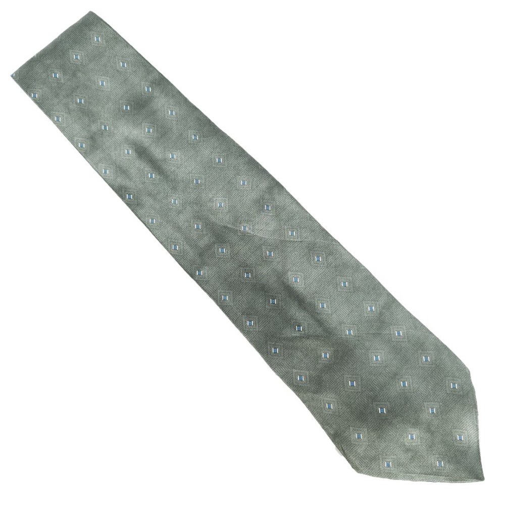 Alexander Julian Men Tie 100% Silk Geometric Green Blue Size 61x4 - NWOT
